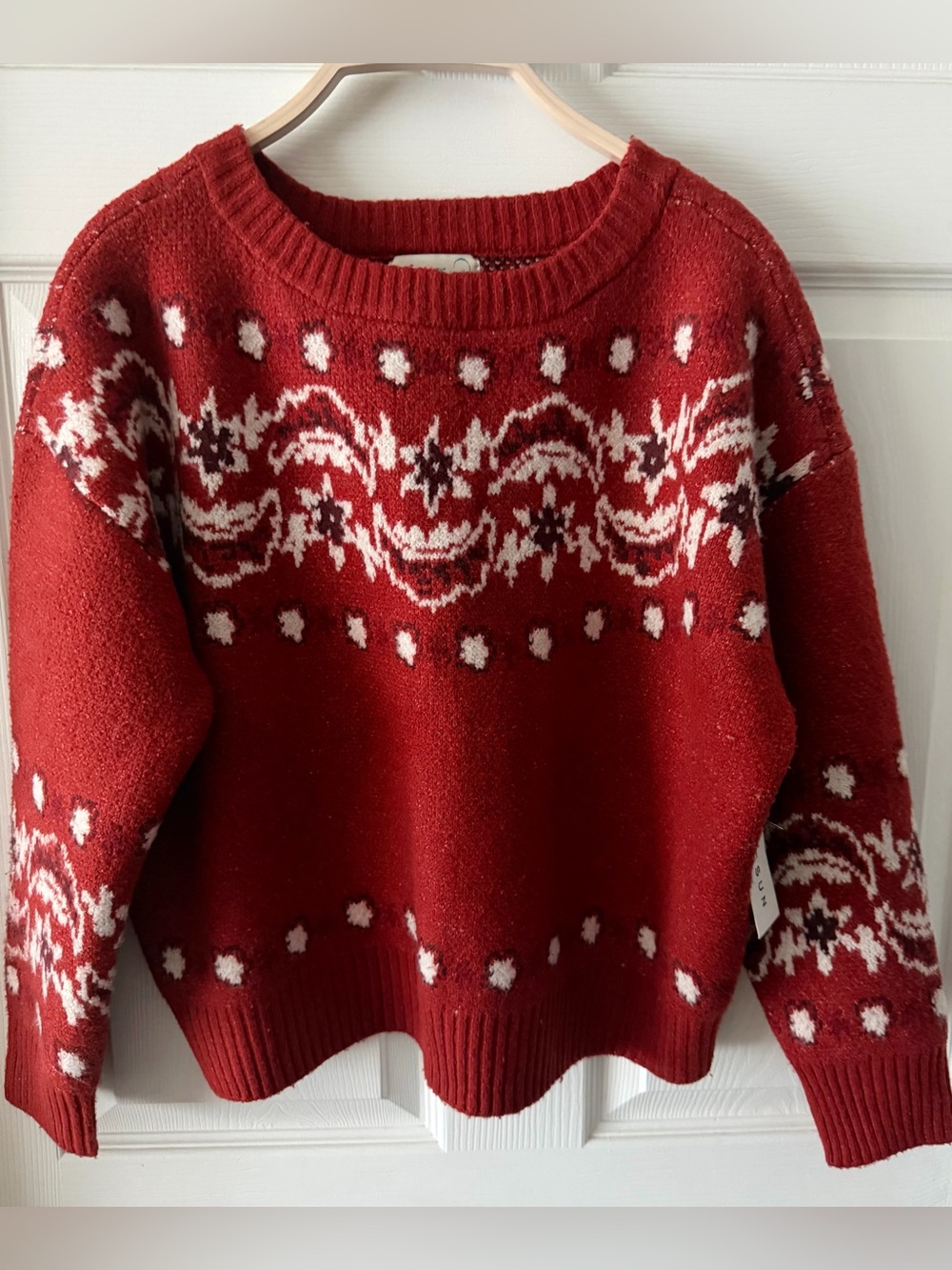 NWT Pacsun Classic Red Fair Isle Women's Sweater